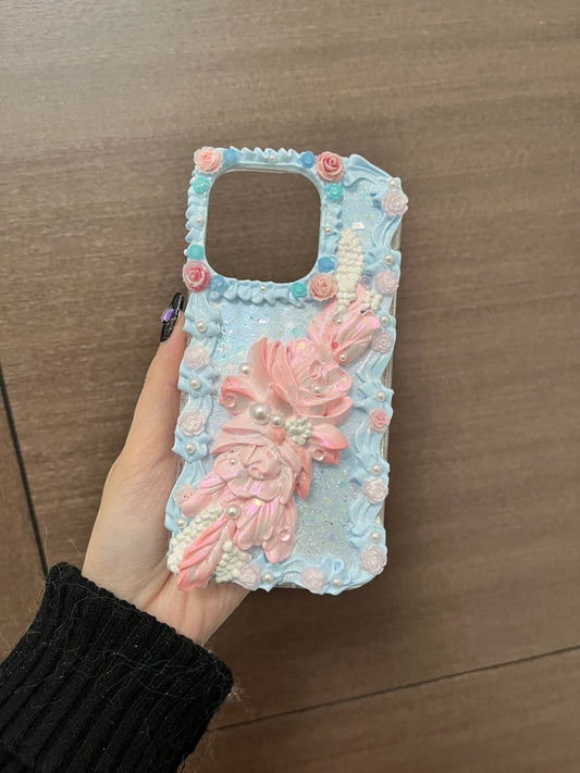 Ethereal Feather Blossom Whipped Cream Phone Case For All Phone Models - Moonlit Shells