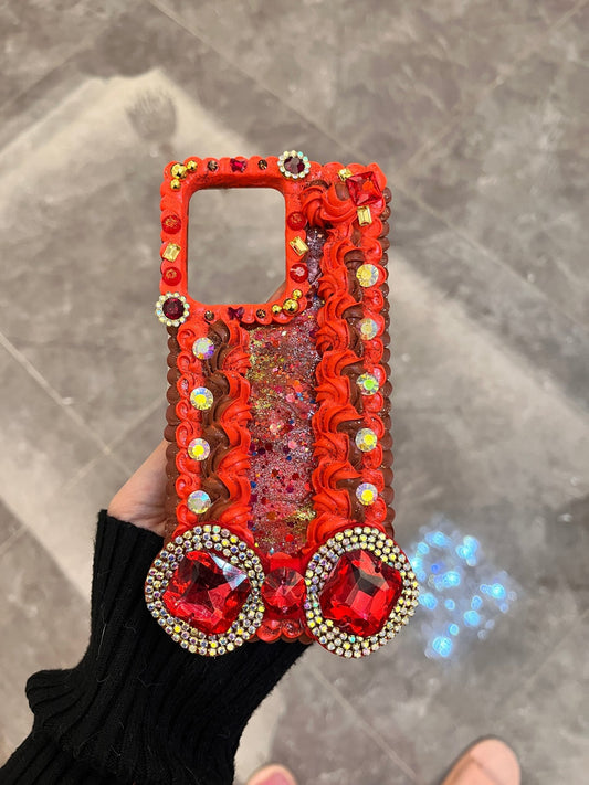 Fiery Ruby Glamour Whipped Cream Phone Case For All Phone Models - Moonlit Shells