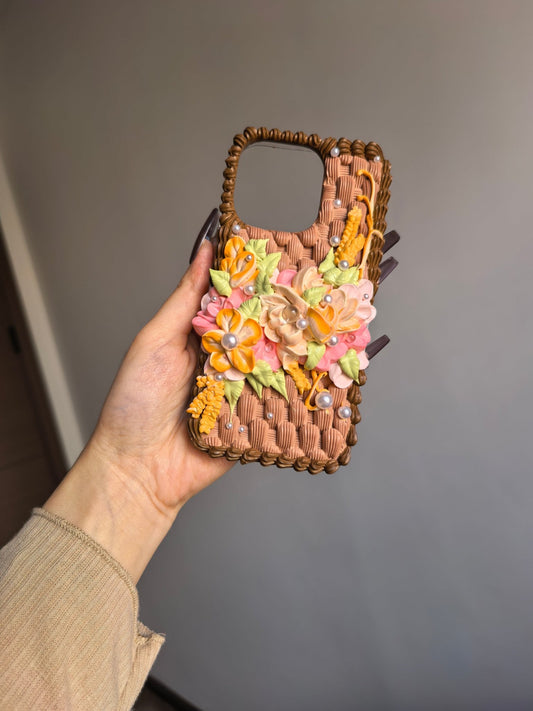 Gardenia Bloom Cream Glue Floral Phone Case For All Phone Models - Moonlit Shells