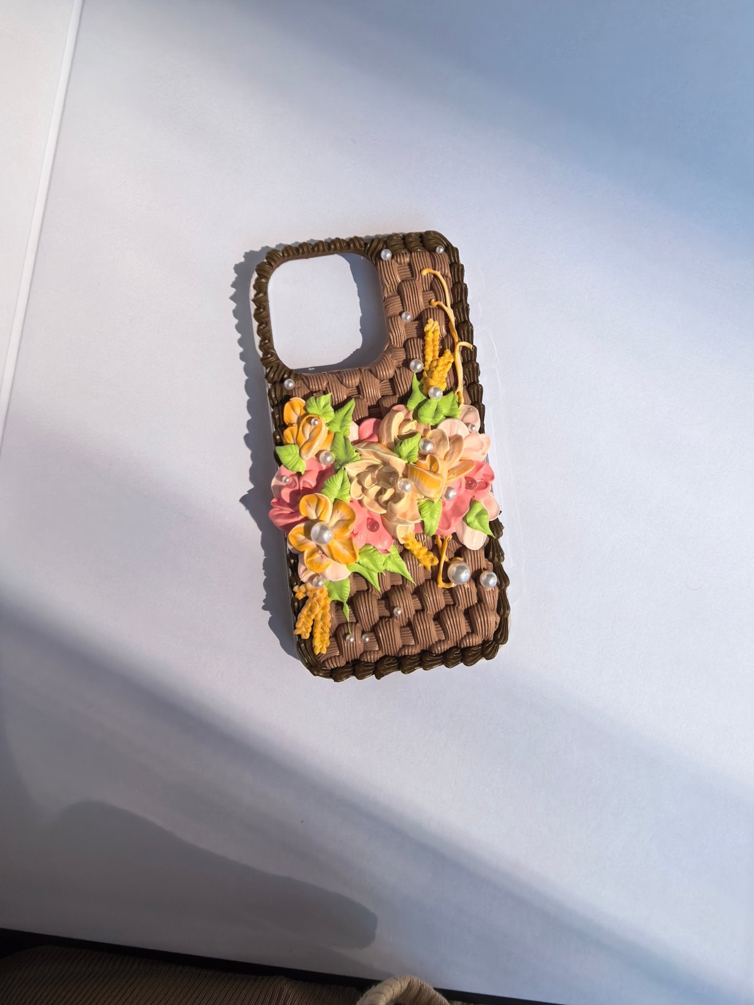 Gardenia Bloom Cream Glue Floral Phone Case For All Phone Models - Moonlit Shells