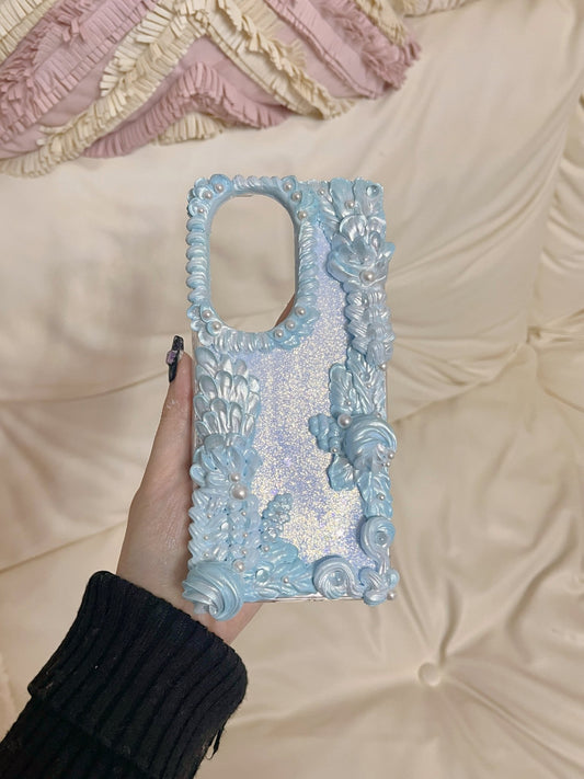 Pearlescent Ocean Waves Whipped Cream Phone Case For All Phone Models - Moonlit Shells