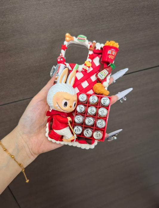 Pop Mart Dimoo No one's gonna stop me cream glue phone case For All Phone Models - Moonlit Shells